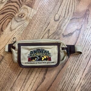 Vintage Disney Animal Kingdom Fanny Pack Waist Bag 1998 Logo Cotton Safari